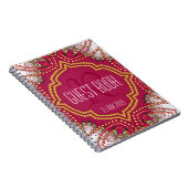 Bohemian Monogram Guest Book Red Gold Eastern Notitieboek (Rechterzijde)