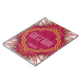 Bohemian Monogram Guest Book Red Gold Eastern Notitieboek (Linkerzijde)