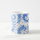 Bohemian Monogrammed Blue & White Personalized Mug Koffiemok (Center)