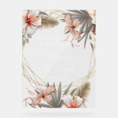 Bohemian Monstera Botanische Bloemen Gouden Bruilo Acryl Bord (Voorkant)