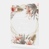 Bohemian Monstera Botanische Bloemen Gouden Bruilo Acryl Bord (Hoek)