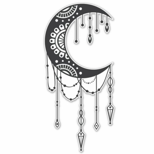 Bohemian Moon Sticker (Voorkant)
