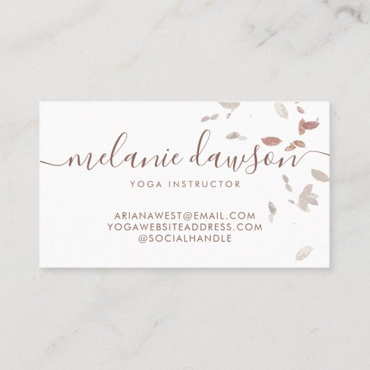 Bohemian Natural Ppress Drives Yoga Foto Visitekaartje (Achterkant)