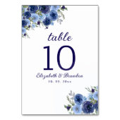 Bohemian Navy Blue Flowers – Country Wedding Kaart (Voorkant)