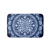 Bohemian Navy Blue Tie Dye Mandala Badmat (Voorkant)