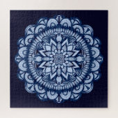 Bohemian Navy Blue Tie Dye Mandala Legpuzzel (Horizontaal)