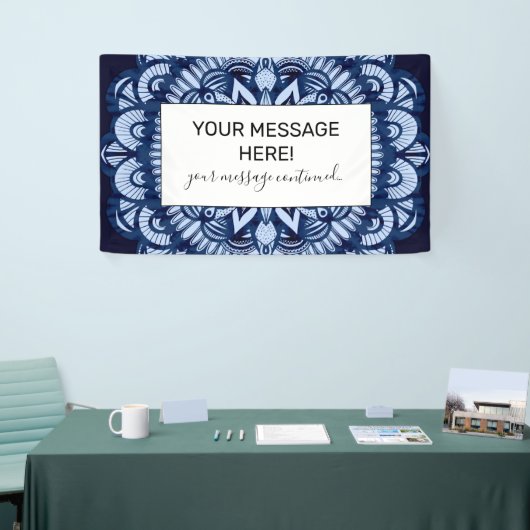 Bohemian Navy Blue Tie Dye Mandala Spandoek (Beurs)