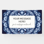 Bohemian Navy Blue Tie Dye Mandala Spandoek (Horizontaal)