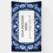 Bohemian Navy Blue Tie Dye Mandala Spandoek (Verticaal)