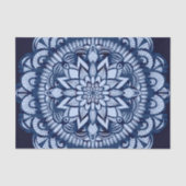 Bohemian Navy Blue Tie Dye Mandala Tissuepapier (Voorkant)