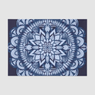 Bohemian Navy Blue Tie Dye Mandala Tissuepapier