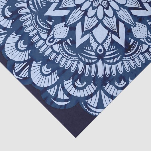 Bohemian Navy Blue Tie Dye Mandala Tissuepapier (Detail)