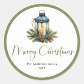 Bohemian Neutral Christmas Lantern Holiday Sticker (Voorkant)