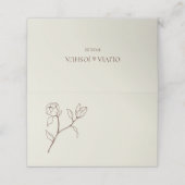 Bohemian Neutral Floral Wedding Table Plaatskaartje (Buitenkant ongevouwen)