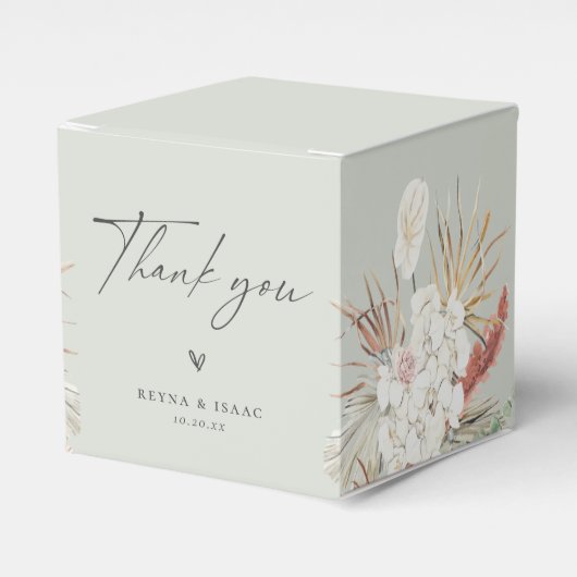 Bohemian Oasis Gedroogde Botanische Favor Box Bedankdoosjes (Voorkant Zijde)