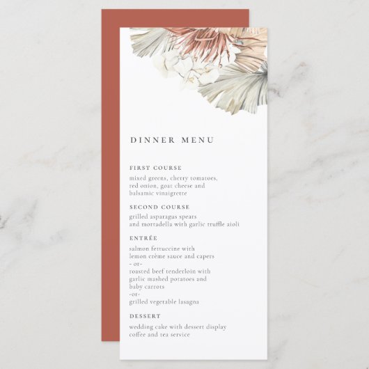 Bohemian Oasis Wedding Menu (Voorkant / Achterkant)