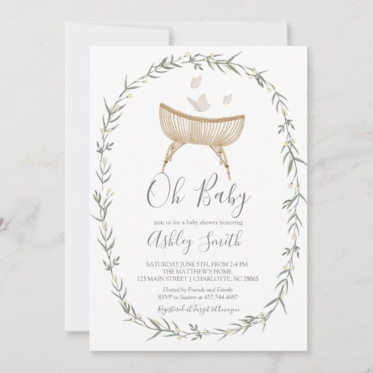 Bohemian Oh Baby shower Uitnodiging (Voorkant)