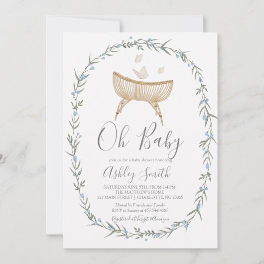Bohemian Oh Baby shower Uitnodiging (Voorkant)