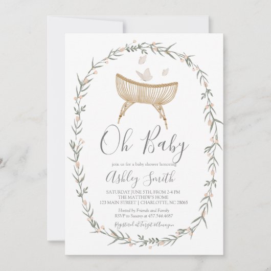 Bohemian Oh Baby shower Uitnodiging (Voorkant)