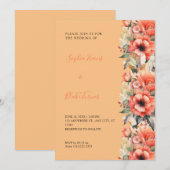 Bohemian Oranje Floral Herfst Oranje huwelijk Kaart (Voorkant / Achterkant)