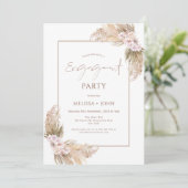 Bohemian Orchard Pampas Grass Floral Verloving Kaart (Staand voorkant)