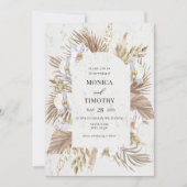Bohemian Orchid Floral Wedding Kaart (Voorkant)