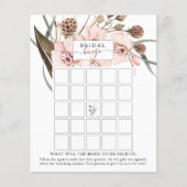 Bohemian Orchid Vrijgezellenfeest Bingo Game Kaart (Voorkant)