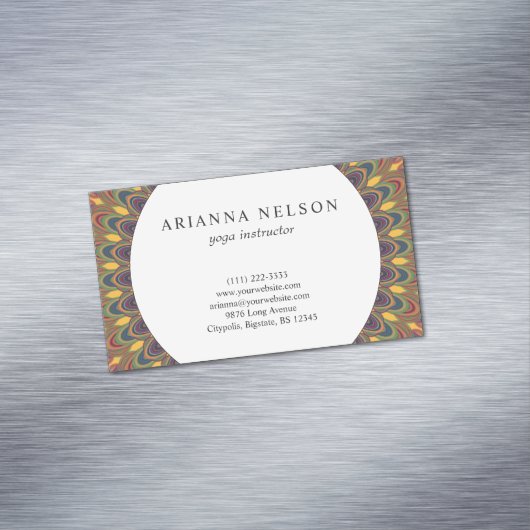 Bohemian Oval Mandala Visitekaartje Magnetisch Visitekaartje (Voorbeeld)