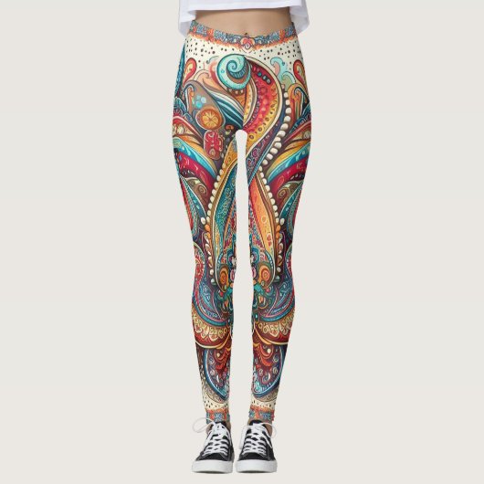 Bohemian Paisley no 6 Leggings (Voorkant)
