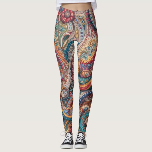 Bohemian Paisley no 7 Leggings (Voorkant)