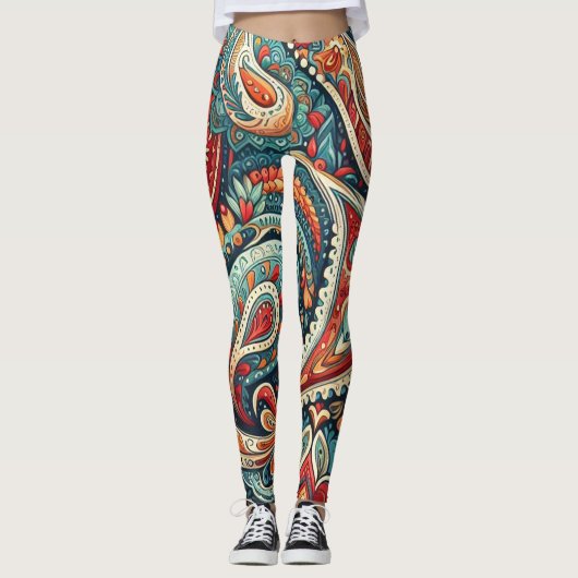Bohemian Paisley no 8 Leggings (Voorkant)