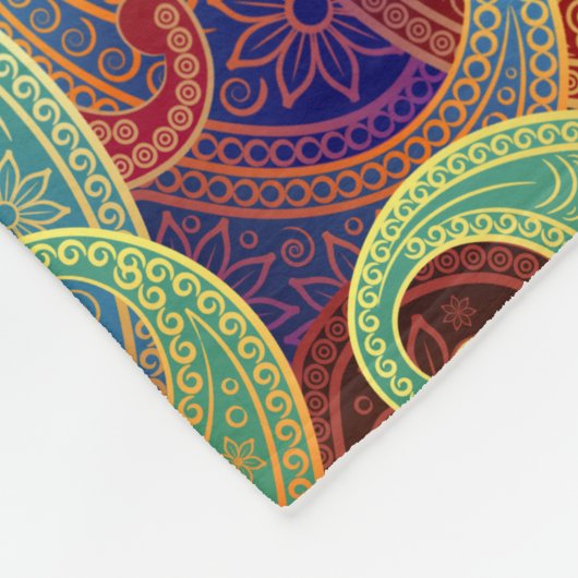 Bohemian Paisley Timeless Pattern Fleece Deken (Hoek)