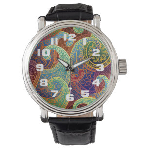 Bohemian Paisley Timeless Pattern Horloge