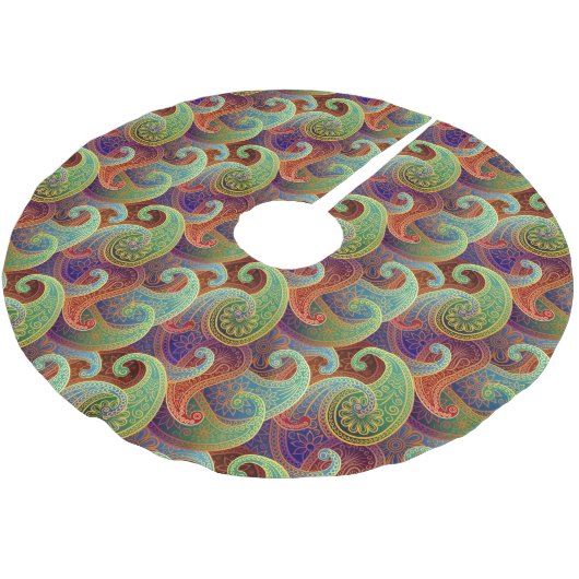 Bohemian Paisley Timeless Pattern Kerstboom Rok (Gekanteld)
