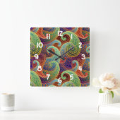 Bohemian Paisley Timeless Pattern Vierkante Klok (Huis)