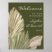 Bohemian Palm Leaves Weddenschap Welkomstteken Poster (Voorkant)