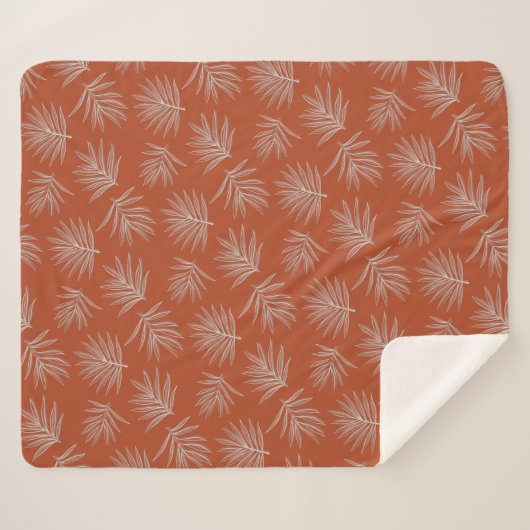 Bohemian Palm Pattern Sherpa Deken (Voorkant (horizontaal))