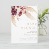 Bohemian Pampas Desert Grass Brunch Baby shower Kaart (Staand voorkant)