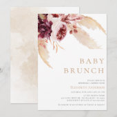 Bohemian Pampas Desert Grass Brunch Baby shower Kaart (Voorkant / Achterkant)