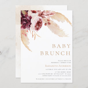 Bohemian Pampas Desert Grass Brunch Baby shower Kaart