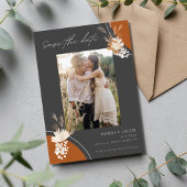 Bohemian Pampas Foto Gray Rust Wedding Save The Date
