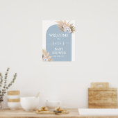 Bohemian Pampas Grass Baby shower Boy Welkomstbord Poster (Keuken)