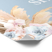 Bohemian Pampas Grass Baby shower Boy Welkomstbord Poster (Hoek)