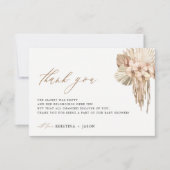 Bohemian Pampas Grass Baby shower Dank je kaarten (Voorkant)