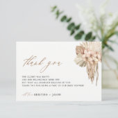 Bohemian Pampas Grass Baby shower Dank je kaarten (Staand voorkant)