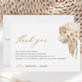 Bohemian Pampas Grass Baby shower Dank je kaarten