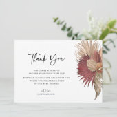 Bohemian Pampas Grass Baby shower Dank u Bedankkaart (Staand voorkant)