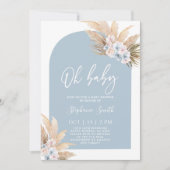 Bohemian Pampas Grass Baby shower Jongensuitnodigi Kaart (Voorkant)