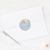 Bohemian Pampas Grass Baby shower Round Sticker (Envelop)
