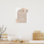 Bohemian Pampas Grass Baby shower Welkomstteken Poster (Keuken)
